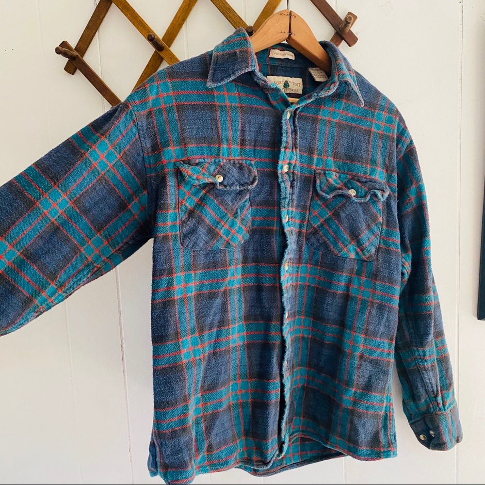 Vintage Single Stitch Plaid Flannel Button Down - Picture 5 of 7